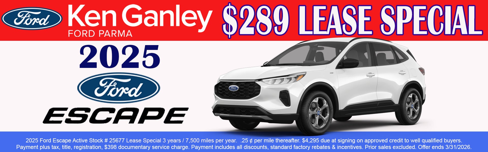 2025 Ford Escape Lease Special