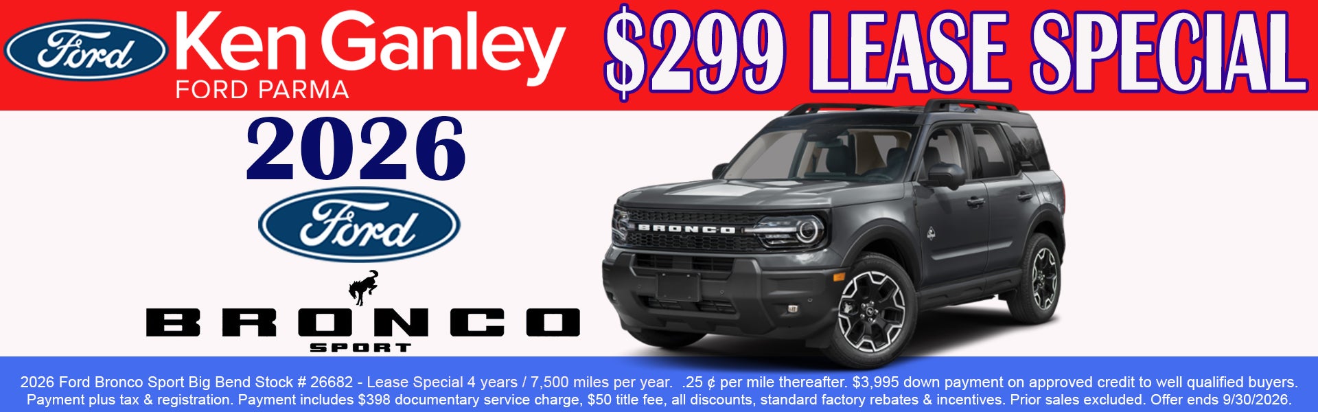 2026 Ford Bronco Sport lease special